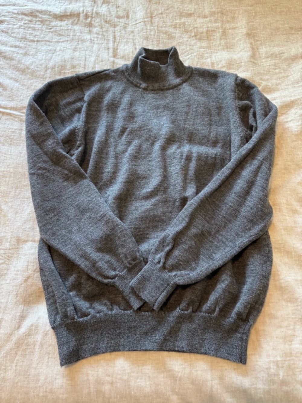 Charter Club Women’s 100% Merino Wool Mock Turtleneck Grey Sweater